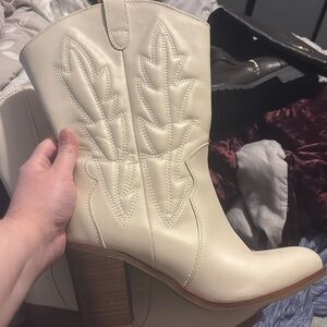 White cowboy boots, wore once